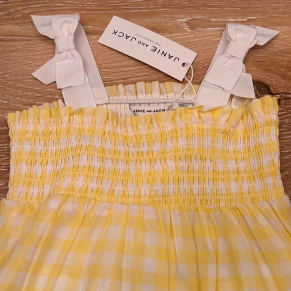 Janie and Jack Yellow Checkered Dress - Picture 4 of 5